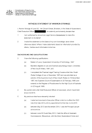 WITNESS STATEMENT OF WARREN STRANGE