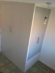 We have a massive area above the stairs which seems like a waste. Warrington Cabinets Ar Twitter Fitted Wardrobe Incorporating Existing Stair Box T G Paneling And Large Pull Out Shelves To Optimise The Space