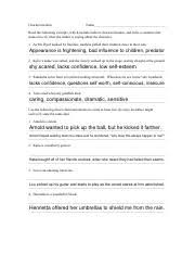 Direct characterization is the revelation of a character's personality and values in an explicit way. Characterization Direct And Indirect Practice Pdf Characterization Name Read The Following Excerpts Which Include Indirect Characterization And Write Course Hero