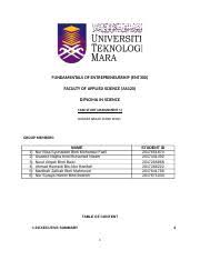 410131157 Ent Assignment 2 Syue 2 Docx 1 Pdf Fundamentals Of Entrepreneurship Ent300 Faculty Of Applied Science As120 Diploma In Science Company Course Hero