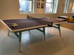Ofs Wooden Herringbone And Mint Ping Pong Table Innovation Room Toy Ping Pong Table Ping Pong Game Room
