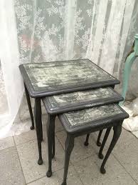 Decopage Nest Of Tables Mobilya Yenileme Mobilya Boyama Eskitme Ahsap
