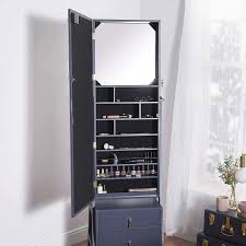 Black And Decker Storage Cabinet Replacement Parts Amazon Com Beautify Floor Standing Make Up And Jewelry Organizer Armoire Storage Cabinet With Mirror Led Lig Armoire Storage Storage Mirror Closet Furniture