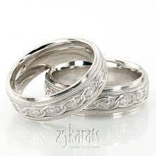 Classic Floral Carved Celtic Wedding Ring Set Vintage Engagement Wedding Rings Celtic Wedding Rings Celtic Rings Women