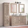 Double sink vanity with tower