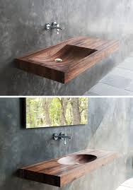 Anchor your bathroom in clean, transitional style with this 60 double bathroom vanity set. Bathroom Design Idea Install A Wood Sink For A Natural Touch Bathroom Sink Design Wood Sink Wooden Bathroom