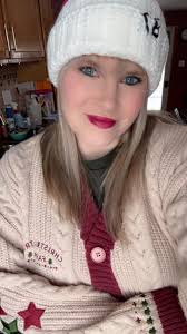 Christmas tree cardigan and Chiefs knit hat review