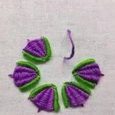 Crochet Thread Embroidery Colorful Flower Chain Stitch Knitdo Hand Embroidery Videos Hand Embroidery Tutorial Hand Embroidery Flowers