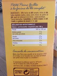 Petits Pains Grilles Complet Maitre Jean Pierre 225 G