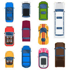Car Top View Vector Set Car Top View Trees Top View Car Icons