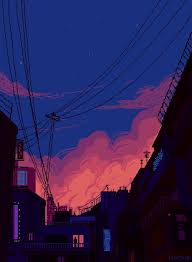 Artemy Kairyak Gebaude Ghetto Stadt Sonnenuntergang Menschen Animation Animiert Ani Ani Ani Pixel Art Background Art Wallpaper Iphone Pixel Art