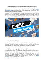 Individual health insurance is an option, but there are other ways beyond an employer plan for a. 10 Changes In Health Insurance You Need To Know About By Sagar Yadav Issuu