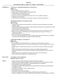 Certified Pharmacy Technician Resume Samples Velvet Jobs