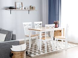 Geöltes holz sollte regelmässig einmal pro jahr nachgeölt werden. Esstisch Holz Weiss 119 X 75 Cm Verlangerbar Louisiana Beliani De