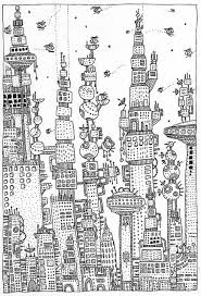Skyscrapers City Sketch Doodle Drawings Skyscraper