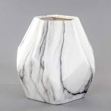 Euro Flora Seramik Vazo Mermer Desenli 16x18 Cm Seramik Vazo Bezelye Com