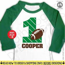 Football Birthday Shirt Or Bodysuit Green Sleeve Raglan