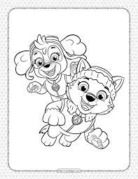 ⭐ free printable paw patrol coloring book. Paw Patrol Skye And Everest Coloring Page