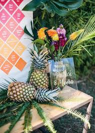Tropical wedding accessories include both ceremony and reception beautifully accented with palm trees, pineapples and more. Wedding Decor You Need For A Tropical Themed Wedding