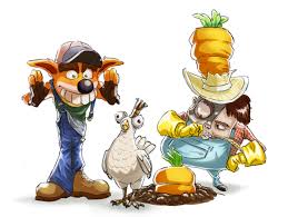 Rustic Fake Crash Farmer N Gin And King Chicken Crash Bandicoot Characters Crash Team Racing Crash Bandicoot