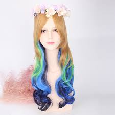 Blue ombre hair 2017 source. Fashionable Colorful Long Wavy Cosplay Wig Mermaid Brown Blue Green Ombre Costumes Wig Rainbow Hair For Women Xmky Pl163 39 99