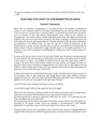 Screenwriting books are full of tidbits of storytelling knowledge just like these. Pdf Teaching The Craft Of Screenwriting In India