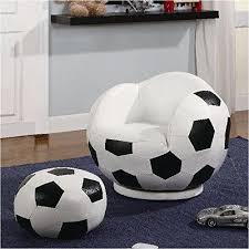 2pc small kids swivel chair and ottoman set with soccerball design click image to review more details note it is af soccer room ball chair game room chairs