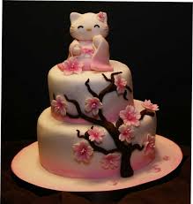 Happy Birthday Cute Japanese Birthday Cake Cake Walk Cherry Blossom Cake Cute Birthday Cakes Cake