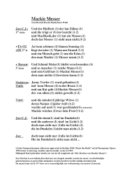 Und die trägt er im gesicht. Brecht Mackie Messer