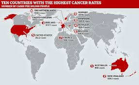 Image result for cancer rates new zealand world wide