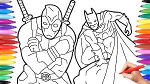 Deadpool coloring pages is a fictional character, a hilarious and fantastic and soldier of fortune showing up in the marvel comics. Batman Vs Deadpool Coloring Superheroes Pages How To Draw Best Coloring Pages For Kids Youtube