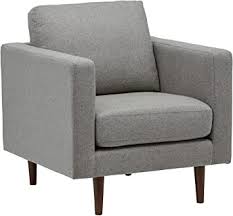 Soft upholstery in a sunday silver color makes this piece an elegant addition wherever you need seating. Amazon Com Amazon Brand Rivet Revolve Modern Upholstered Armchair With Tapered Legs 33 W Grey Weave Furniture Decor