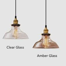 amber/clear glass vintage pendant