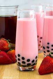 Strawberry Milk Bubble Tea Recipe Bubble Milk Tea Bubble Tea Milk Tea Recipes