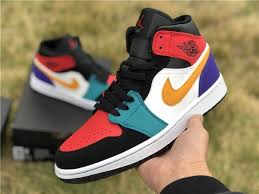 2019 Release Air Jordan 1 Mid Multi Color Men S Basketball Shoes Sneakers Men Fashion Sneakers Nike Jordan Mens Shoes Sale