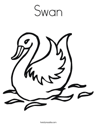 Swan coloring page for kindergarten. Swan Coloring Page Twisty Noodle
