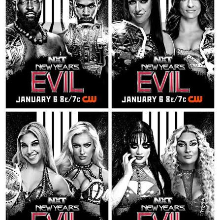 Tonight on #WWENXT New Year's Evil 2026 #WWE NXT Champion Oba Femi vs. #TNA  X-Division Champion Leon Slater #NXT Women's Champion Jacy Jayne vs.  #WWEEvolve Champion Kendal Grey NXT Women's N/A Champion