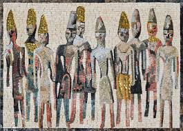 Mosaic Whimsical Phoenician Figures Mosaic Designs Mosaic Art Handmade Mosaic Art Mosaic Designs Mozaico Peinture De Rue Peinture Tableau