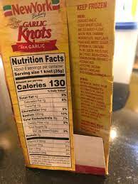Additional nutrition information available upon request. New York Garlic Knots Hand Tied 6 Ct Calories Nutrition Analysis More Fooducate