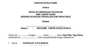 Contoh surat » surat perjanjian » contoh surat perjanjian kerjasama investasi modal usaha. 5 Contoh Mou Sekolah Dengan Dunia Usaha Format Doc Myjourney