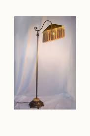 Antique Floor Lamp With Lighted Stone Base And Silk Fringe Shade Circa 1930 Cool Floor Lamps Arm Floor Lamp Vintage Floor Lamp
