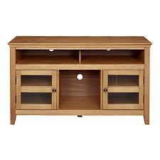 Three framed tempered glass doors open to three adjustable shelves allowing you to reconfigure the. Amazon Brand Ravenna Home Classic Solid Wood Media Center 47 87 W Rustic Honey Pine Pricepulse