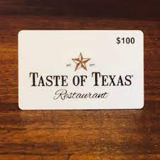 Make restaurant reservations and read reviews. 100 00 Gift Card Taste Of Texas