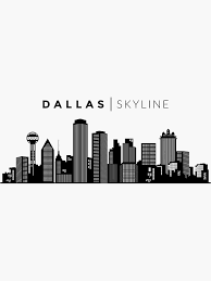 Dallas City Skyline Travel Sticker By Duxdesign Dallas City City Skyline Art Skyline Drawing