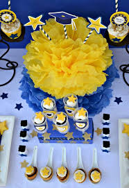 Blue And Yellow Graduation End Of School Party Ideas Photo 4 Of 19 Boys Graduation Party Graduation Party Decor Party Printables Free