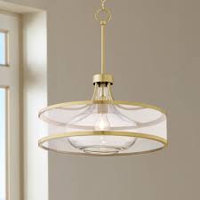 Find new antique brass pendant lighting for your home at joss & main. Layne Antique Brass Pendant Light 19 Wide Modern Silver Organza Clear Glass Fixture For Kitchen Island Dining Room Possini Euro Design Buy Online In Dominica At Dominica Desertcart Com Productid 97263208