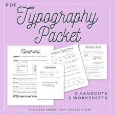 Typography Digitalmedia Studentworksheet Leading Kerning Tracking Typeface Instructional Resources Teacher Resources Teachers Pay Teachers Seller