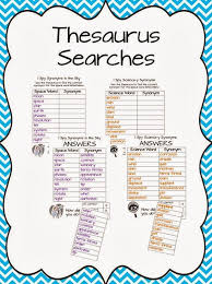 Thesaurus Skills Classroom Freebies Thesaurus Activities Dictionary Skills Library Reference