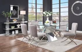 Acme Furniture 71280dset 4 251 32 In 2020 Dining Table Glass Top Dining Table Rectangular Dining Room Set
