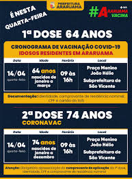 O calendário vacinação infantil está disponível. Prefeitura Municipal De Araruama